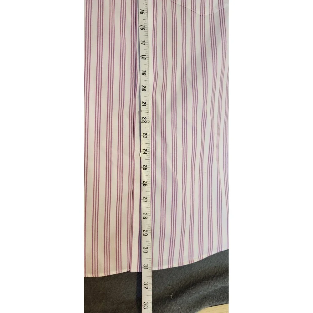 Thompson by J.Crew Wrinkle Free Dress Shirt‎ Men's Sz M Lilac Stripe Preppy